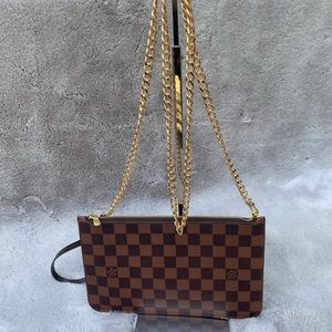 Louis Vuitton Neverfull Damier Ebene Pouchette Crossbody